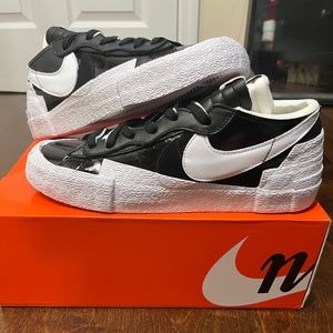 Mens Nike x Sacai Low Blazers Patent Black